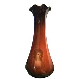 c1890 Porcelain Portrait Vase Lady Warwick Transferware 10GA